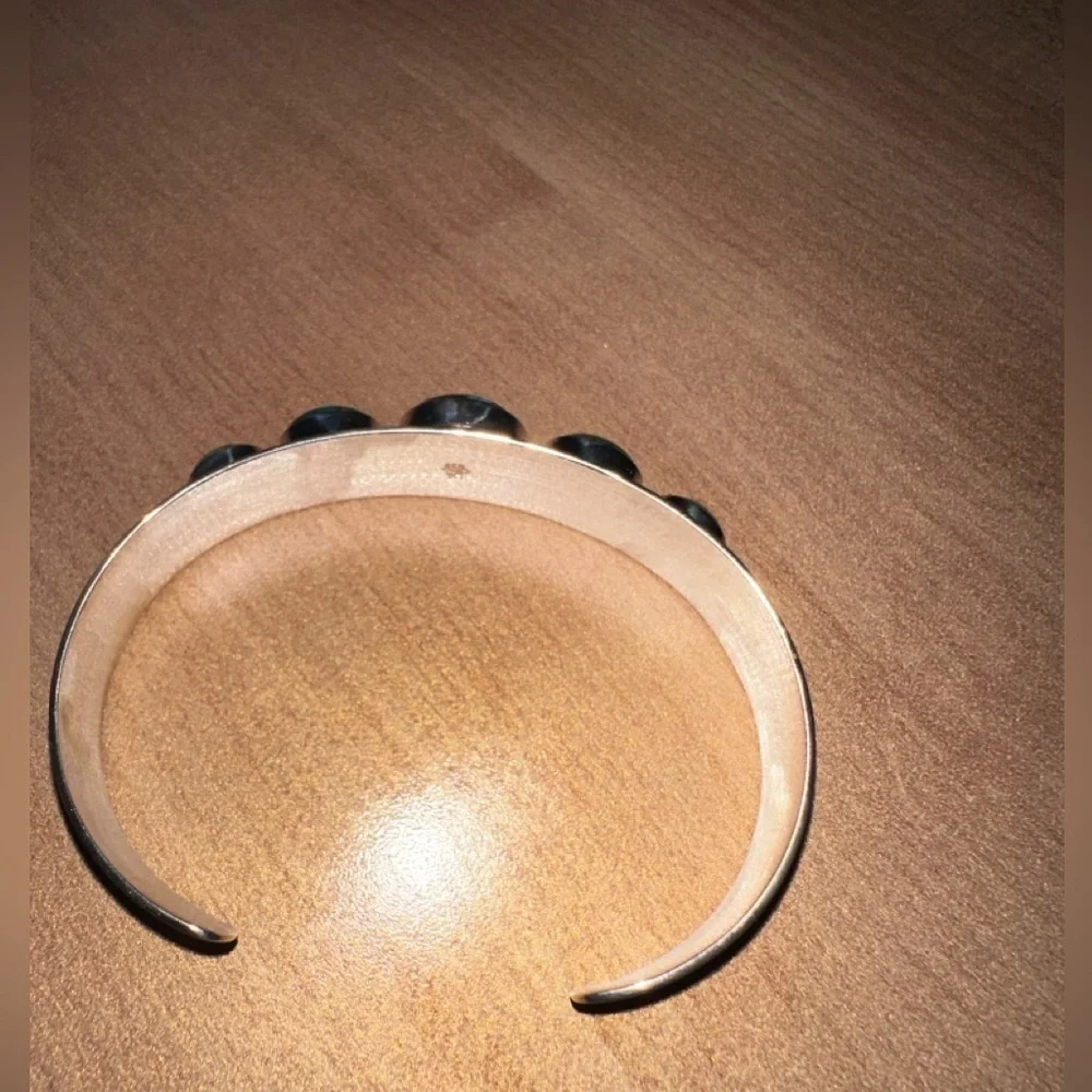 Multi stone & sterling silver cuff bracelet by Jay King - Picture 9 of 12